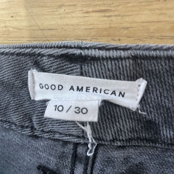 Good American Classic Jeans Women 10 30 Black GCRH25TFT Raw Hem Skinny High Rise - Picture 6 of 16